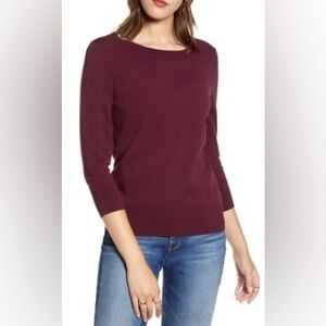 Halogen Women's Burgundy-Aubergine top. Size XL. Excellent Condition